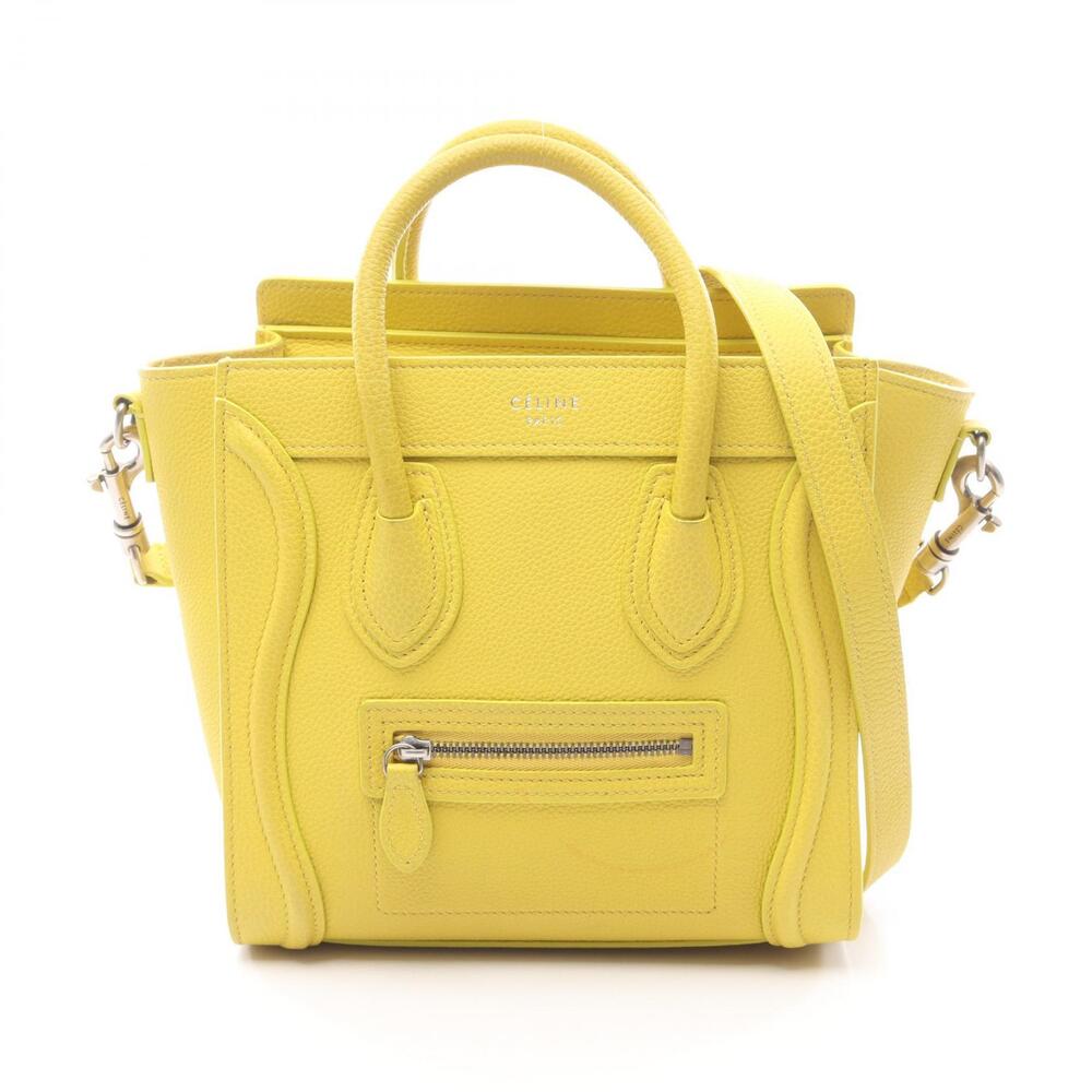 Celine Luggage Shopper Handbag Leather Yellow